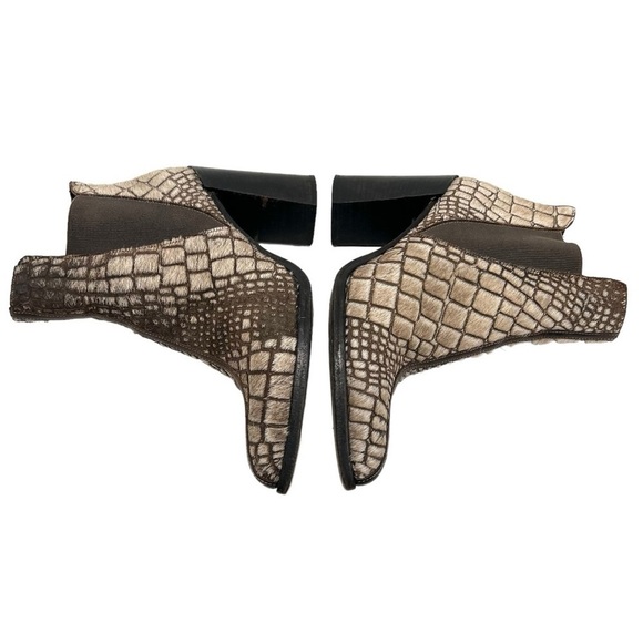 Ducanero Tan Brown Pony Hair Point Toe Leather Block Heel Booties Women’s 40 - Picture 10 of 15